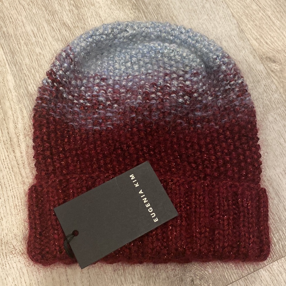 NWT Eugenia Kim Asha Wine Wool/Mohair Metallic Hat
